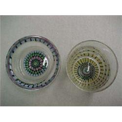 Paperweight Tumbler and Paperweight Dish, Unsigned