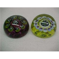 Two Val St. Lambert Art Glass Paperweights