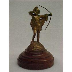 Spelter Cabinet Figure of Mohawk Indian, 4" h.