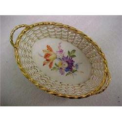 Meissen Porcelain Oval Basket With Handles