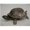 Image 1 : Windup Silver and Metal Turtle With Bell