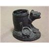 Image 1 : Spelter Match Safe, Pit Bull Chained in Barrel
