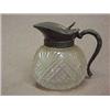 Image 1 : Cut Glass Syrup in Round Form, Hinged Metal Lid