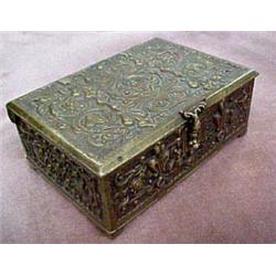 Bronze Dresser Box With Hinged Lid