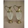 Image 1 : Pair Silver Plated Ewers With Venetian Glass Inserts