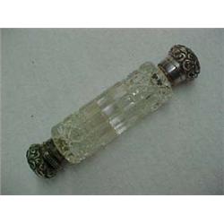 Cut Crystal and English Sterling Silver Double Sided Scent Bottle