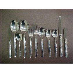 60 Piece Set Heirloom "Flower Lane" Sterling Silver Flatware