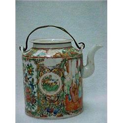 Late 19th C. Rose Medallion Teapot