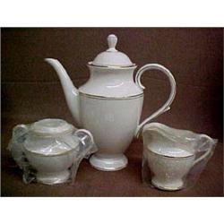Large Set Lenox "Federal Gold" Dinnerware, Many W/ Original Plastic Wrap