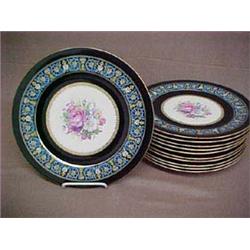 Set of 12 Bavarian Service Plates With Swirl & Floral Basket Border