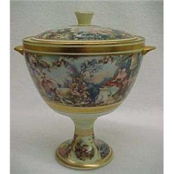 Continental Porcelain Handled Centerbowl With Lid