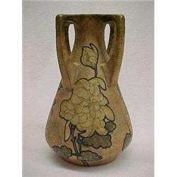 Early 20th C. Amphora Pear Shaped Vase With Four Handles