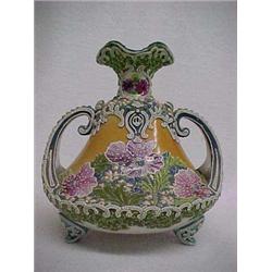 Moriage Handled Vase, Early 20th C.
