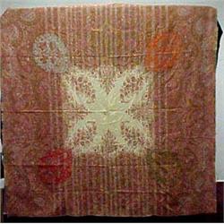 C.1900 Paisley coverlet, 5'9" x 5'9", some loss