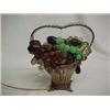 Image 1 : Czechoslavakian Crystal Fruit Basket Lamp With Glass Fruit