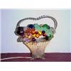 Image 2 : Czechoslavakian Crystal Fruit Basket Lamp With Glass Fruit