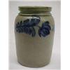 Image 1 : Salt glaze crock with blue mark tulip decoration