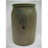Image 1 : Salt glaze crock, blue mark, impressed 2 (gal.), two chips on rim, 13" h.