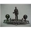 Image 1 : Silver Plated Double Inkstand, Bocce Ball Theme With Man