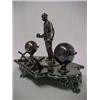 Image 2 : Silver Plated Double Inkstand, Bocce Ball Theme With Man