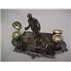 Image 3 : Silver Plated Double Inkstand, Bocce Ball Theme With Man
