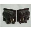 Image 2 : Set of 4 Rosewood Walking Elephant Figurines & Pair Elephant Bookends