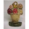 Image 1 : Cast iron flower basket doorstop, unmarked, original paint