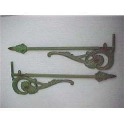 12 Adjustable Art Deco Metal Curtain Rods