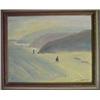 Image 1 : Framed Joseph Rossi Oil on Board, Figures in Arid Landscape