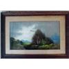 Image 1 : Framed unsigned pastel, landscape w/ tree & house