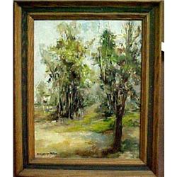 Oil on board landscape, signed Alexandria Miller