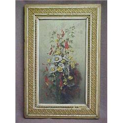 Framed oil on board "Summer Flowers" signed Clarissa Eaton