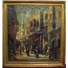 Image 1 : Framed oil on canvas, street scene signed L. Gechtoff