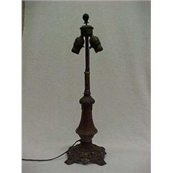 Gilt metal two light lamp marked E. M. & Co. 648