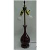 Image 1 : Davart Porcelain lamp, pear form, eggplant gloss glaze