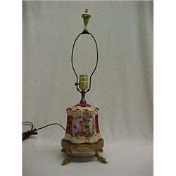 Lamp made from porcelain biscuit jar, signed Kaufmann