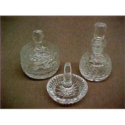 Waterford Crystal Scent Bottle, Powder Box & Ring Holder