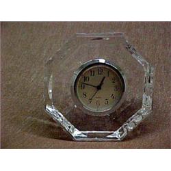 Waterford Crystal octagonal clock, 2-7/8