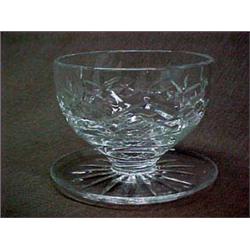 Set of 6 Waterford Crystal Lismore ice cream bowls with attached underplates