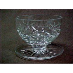 Set of 6 Waterford Crystal Lismore ice cream bowls with attached underplates