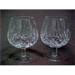 A pair of Waterford Crystal Lismore brandys, 5" tall