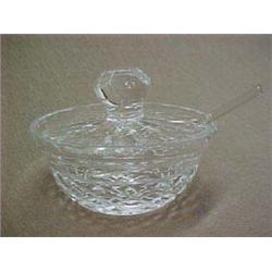 Waterford Crystal 4-1/2" diameter covered bowl with spoon