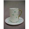 Image 1 : Set of 6 Belleek Shamrock Ware Gaelic coffee cups w/ saucers