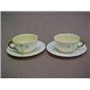 Image 1 : Two Belleek Shamrock Ware teacups and saucers, 5th mark