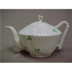 Belleek Harp Shamrock tea ware tea pot, 5th mark