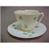 Image 1 : Set 6 Belleek Harp Shamrock Coffee Cups & Saucers