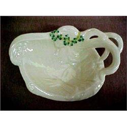 Two Belleek Harp Shamrock Tea Ware butter plates, 6th mark