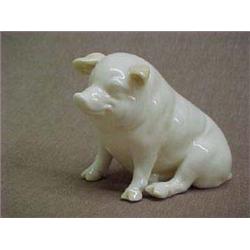 Belleek pig figurine, 2-3/4" h., 5th mark