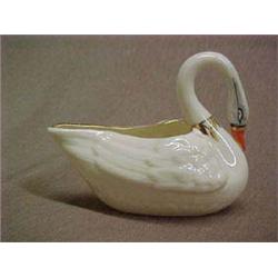 Belleek swan figurine, 3" tall, 6th mark