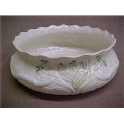 Belleek 9" diameter bowl, 3 h., 9th mark